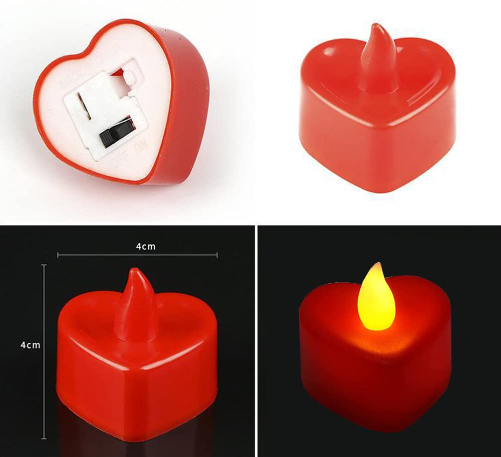 DOITOOL Lampade a Candela Elettriche a Led a Forma Di Cuore