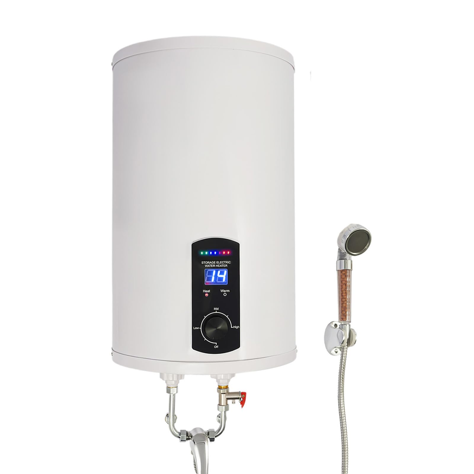 Chauffe-eau électrique 30 l - 2000 W 220 V - À suspendre au mur - Économie d'énergie - Chauffe-eau - Réservoir intérieur émaillé - Écran LED (30 l)