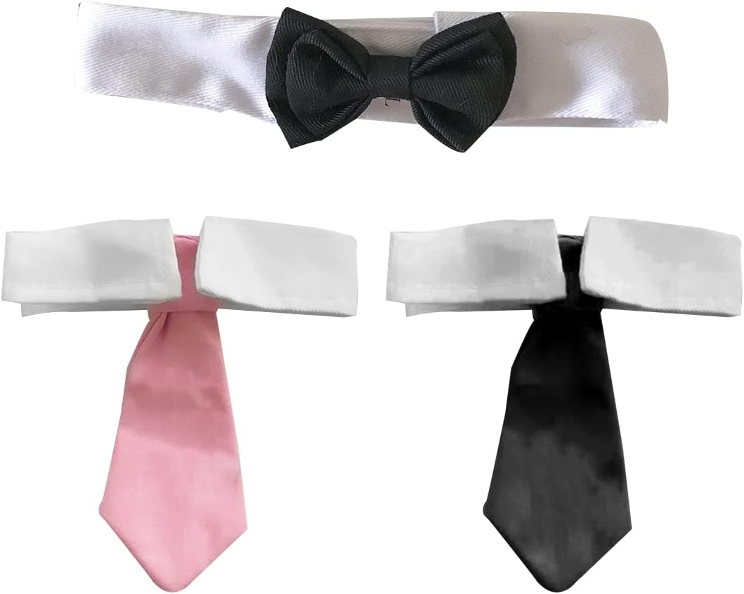 3 piezas de pajarita de moda para mascotas, corbata Formal para perros y gatos, corbata de cuello de algodón ajustable para mascotas, lazo para fiesta, boda
