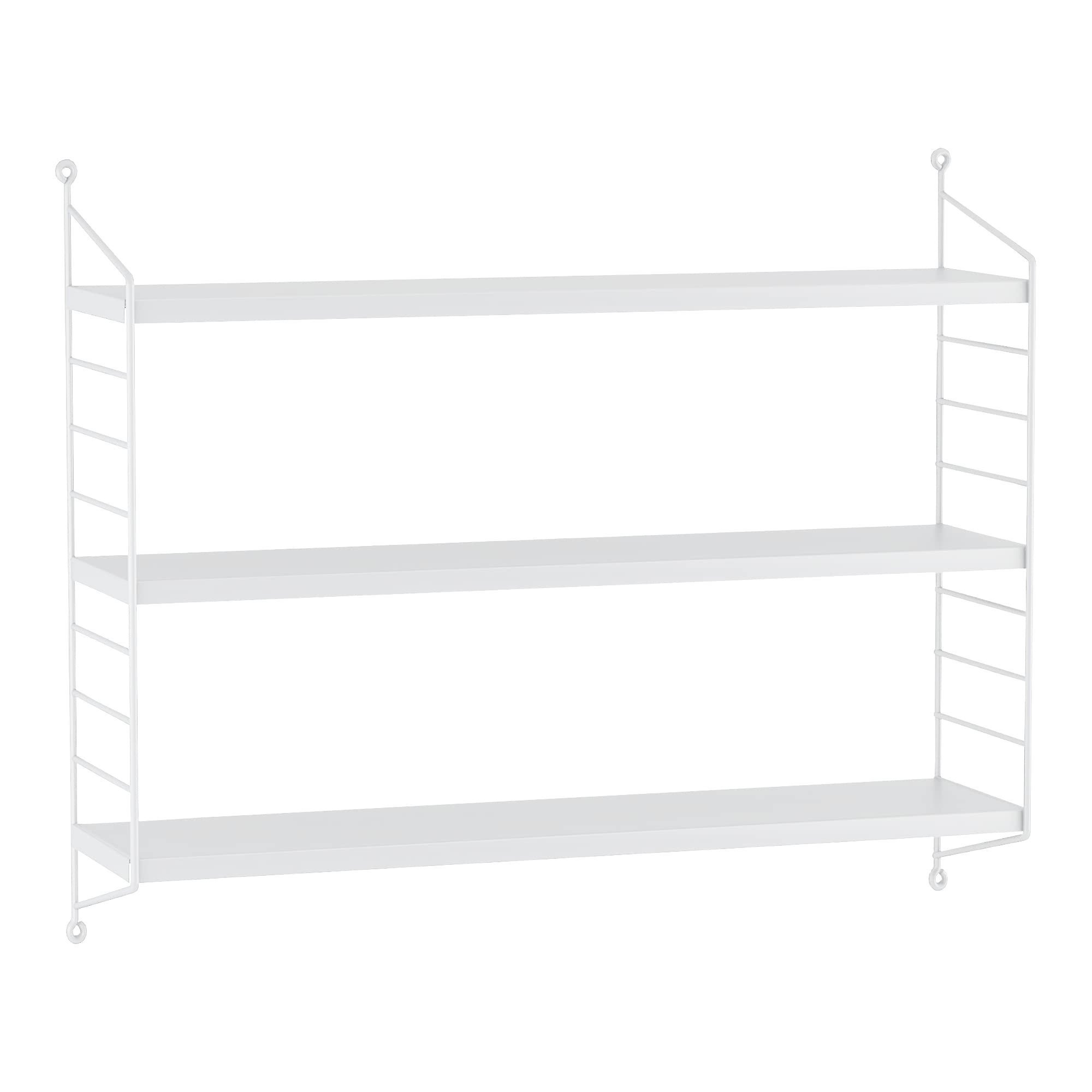 [en.casa] Scaffale da Parete a 3 Piani Regolabili in Altezza Mensola da Muro in Acciaio 50 x 60 x 15 cm - Bianco opaco