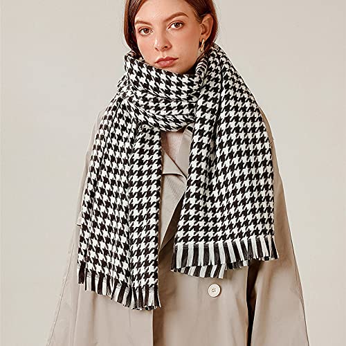 DNLKWGO Women and Men Winter Warm Scarf Houndstooth Style Imitation Cashmere Scarf Shawls and Wraps3