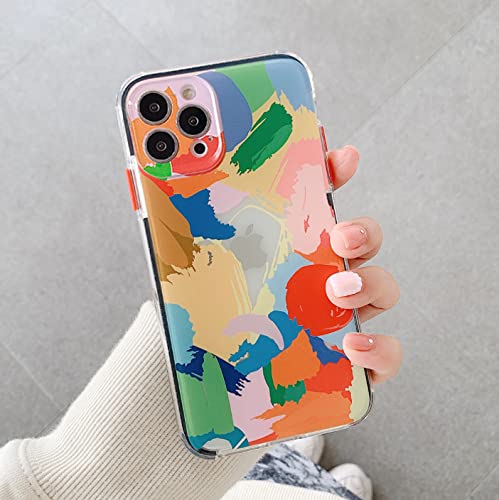 ZTOFERA Compatible with iPhone 13 Pro Max Case, Girls Cute Silicone Protective Phone Case Clear Bumper Graffiti Art Pattern Design Shockproof Cover for iPhone 13 Pro Max, Graffiti