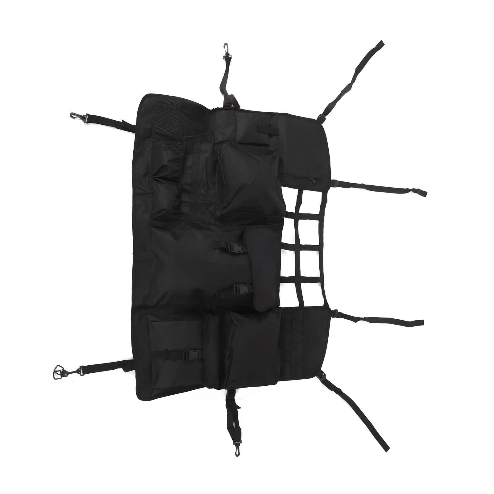 Bolsa de almacenamiento para respaldo de asiento, organizador negro con múltiples bolsillos para coche, repuesto para accesorios, Material de tela duradero, fácil instalación