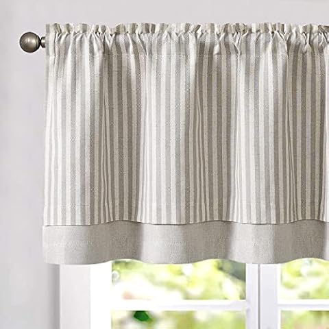 jinchan Striped Valance Curtain for Windows Cover