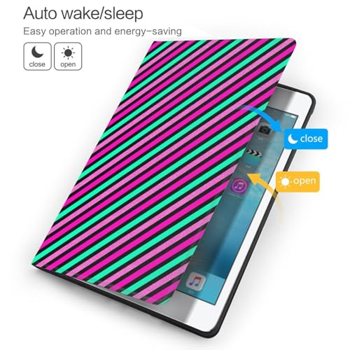 Étui pour iPad 10.2 fluo à rayures | Protection folio tendance - 3