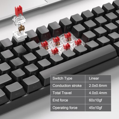 Image of MageGee Portable 60% Mechanical Gaming Keyboard, RGB Backlit Compact 68 Keys Mini Wired Office Keyboard with Red Switches for Laptop PC Mac - Black Contour Lines