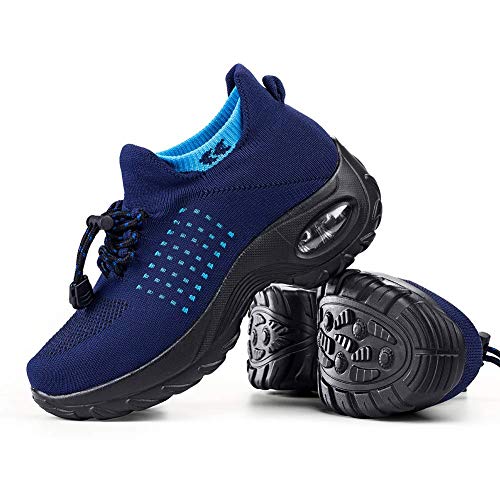 Image of Slow Man Women's Walking Shoes Sock Sneakers - Mesh Slip On Air Cushion Lady Girls Modern Jazz Dance Easy Shoes Platform Loafers