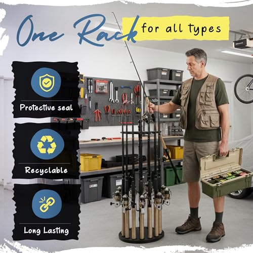 Image of Rush Creek Creations Fishing Rod Holder for 16 Rods, Tackle Box