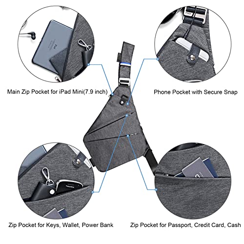 NIID-Sling-Bags-Mens-Lightweight-Crossbody-Chest-Casual-Daypack-Anti-theft-Water-Resistant-Shoulder-Backpack