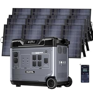 OUKITEL P5000 Pro 4000W Tragbare Powerstation mit 4 x 200W Solarpanel, 5120Wh Solargenerator, LiFePO4 Batterie, 1.5 Std Vollladung, 15 Ausgang, APP, Portable Power Station für Camping, Reisen, Wohnung