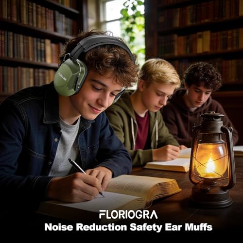 Image of Floriogra Noise Reduction Ear Muffs, NRR 34dB Ear Protection for Adults | Hearing Protection Noise Cancelling Headphones for Kids Autism, Shooting Ear Protection for Gun Range, Mowing, Construction