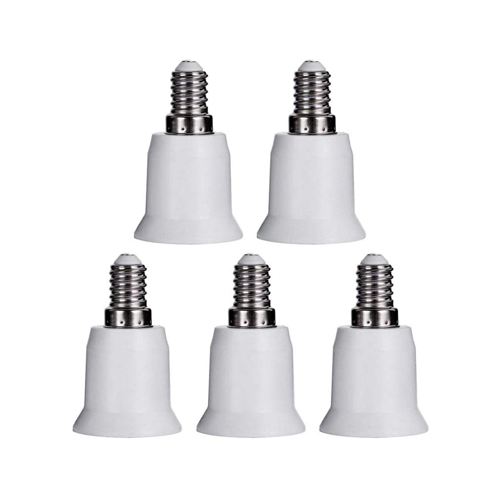 UonlytechALARQAM 5PCS E14 to E27 Small Screw To Large Screw Conversion Lamp Head(White)