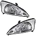 Driver and Passenger Halogen Headlights Headlamps with Chrome Bezels Replacement for Ford Focus 3S4Z 13008 CD 3S4Z 13008 CA