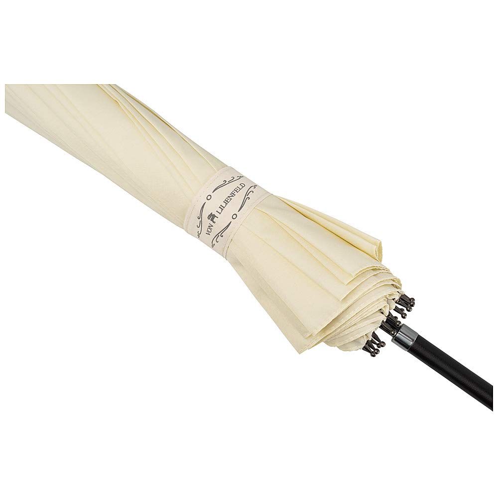 VON LILIENFELD® Parapluie Ombrelle Mariée Femme Pagode Fabienne, crème