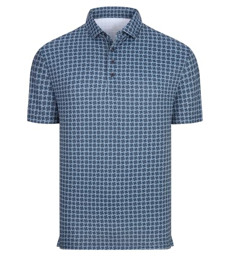Image of Alex Vando Mens Golf Shirts Short Sleeve Breeze Quick-Dry Print Polo Shirt