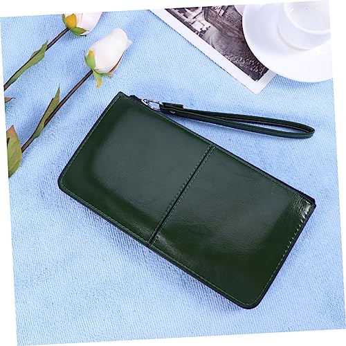 Women Wallet Zipper Buckle Clutch Purse High Capacity Handbag for Daily Use Dark Green Versatile Zip Closure Design3