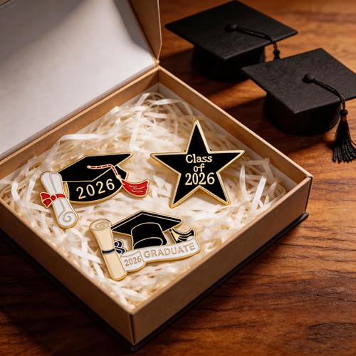 Image of 6 /18 /30 Pack 2026 Graduation Pins - Grad Pins Memorial Keepsake for Graduates, Gifts for Graduates, Class of 2026 Souvenir Pin for High School College Graduate Students, 2026 Lapel Pin