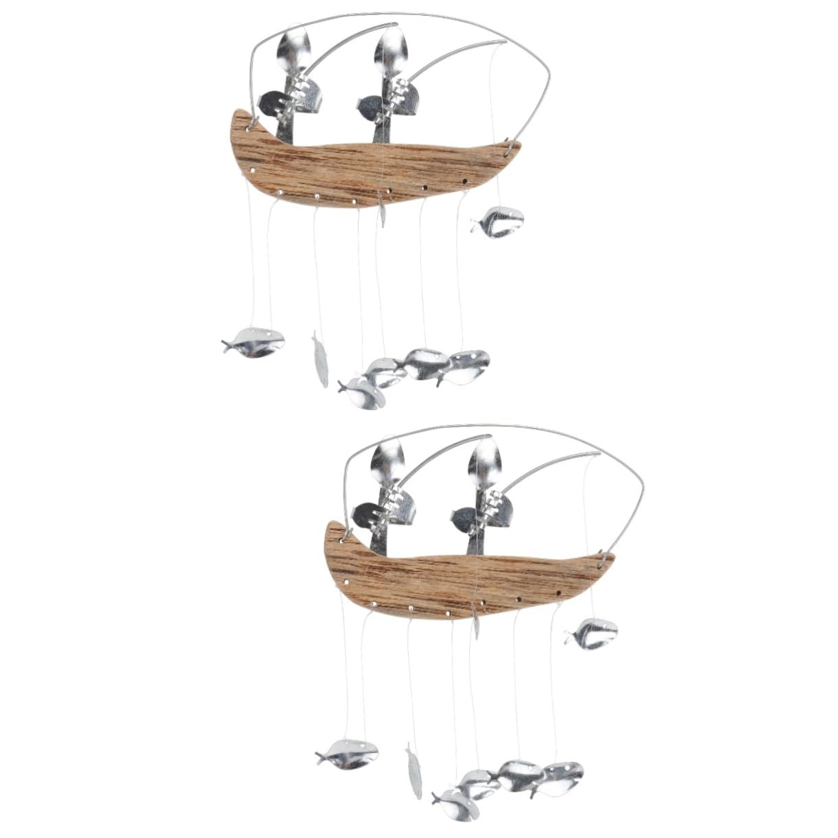 Sosoport 2pcs Fisherman- Bell Pendant Hanging Decor for Elegant Wind Chimes Soothing Sounds for Friends Family Unique Room Decor