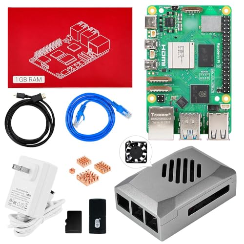 Image of Yahboom RPi 5 RAM 1GB with 64GB Edition RPi OS 27W 5.1V5A USB-C Power Supply,Pi5 1GB Board,64GB Card Readers Kit,Pi 5 Case