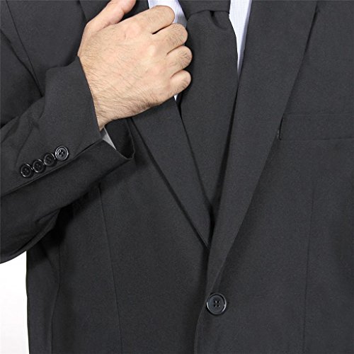 U Look Ugly Today Men'S Party Suit Solid Color Prom Suit For Themed Party Events Clubbing Jacket With Tie Pants Black-L thumb #3