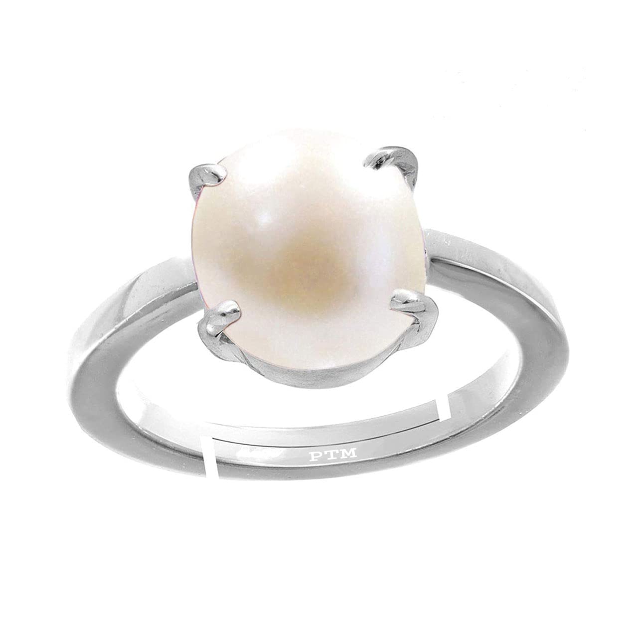 PTM Natural Pearl/Moti 5.25 Ratti or 5 Carat Astrological Certified Gemstone Pure Sterling Silver/925 bis Hallmark Adjustable Ring for Women - fba4525 (B098BBCCBL) Amazon Price History, Amazon Price Tracker