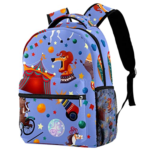 Sac à dos violet motif animaux avec porte-bouteille idéal pour le campus