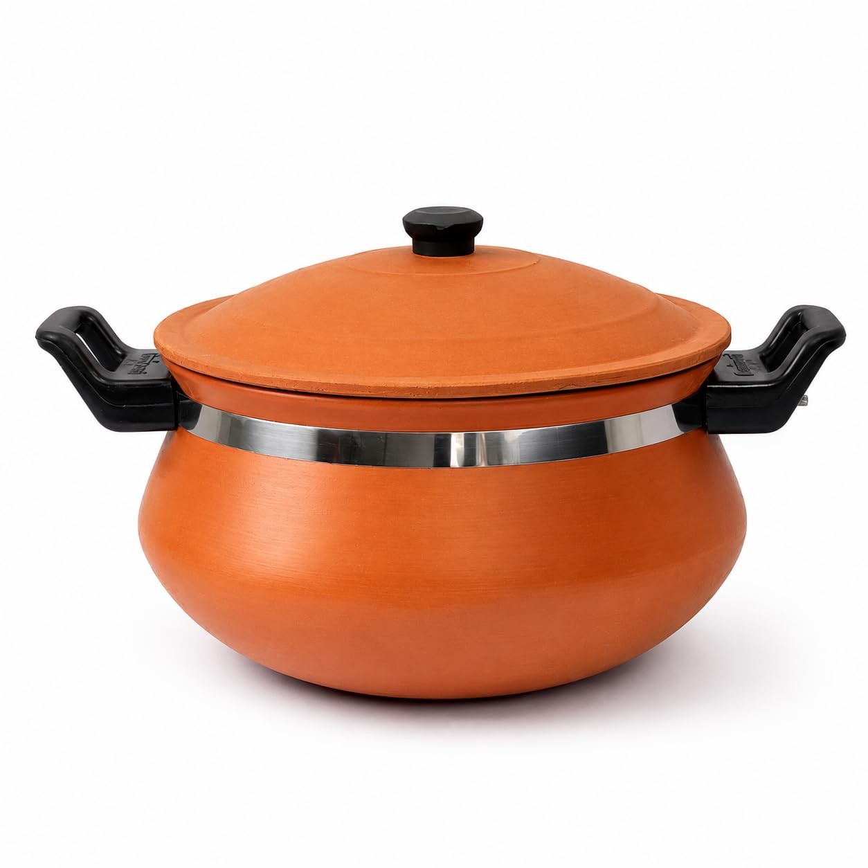 Matti Shree Clay Handi with Lid, 3 Litre Terracotta Cooking Pot | 100% Natural Terracotta Clay | Gas Stove Compatible | Chemical Free | Traditional Healthy Cooking Pot-image-7