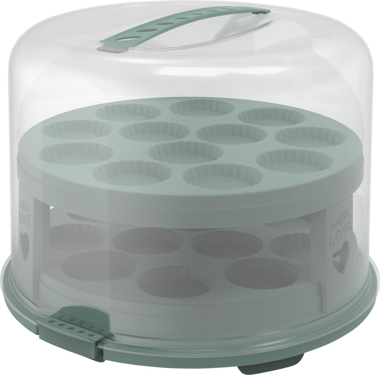 Rotho Fresh Cake Dome Tall with Trays, FoodGrade Plastic (PP) BPAFree