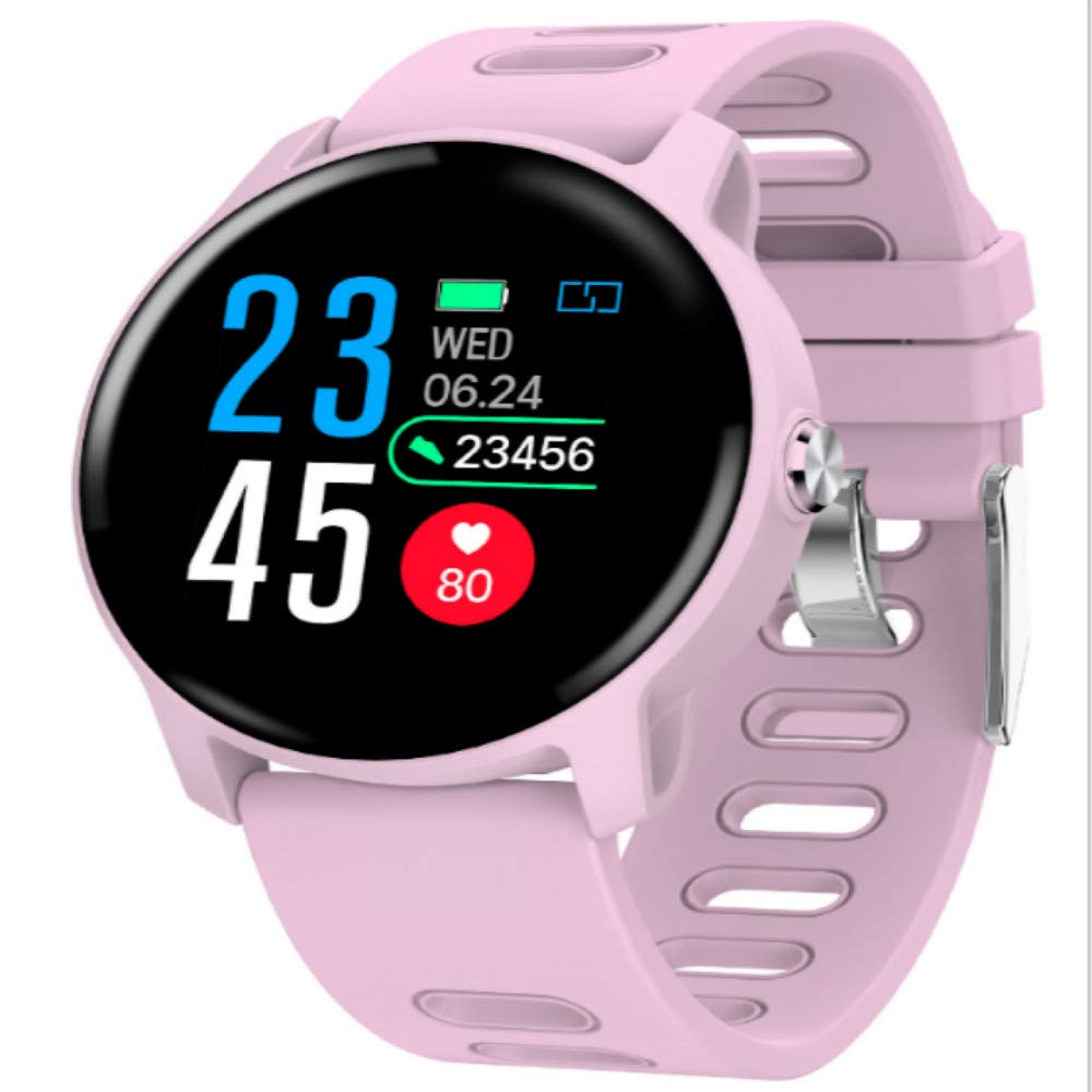 S08 Smartwatch, cardiofrequenzimetro, sonno, monitoraggio della pressione arteriosa Ip68, impermeabile, activity tracker una varietà di modalità di movimento e informazioni, braccialetto rosa