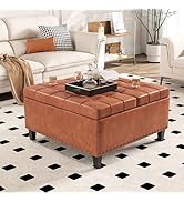 Amazon.com: Large Square Ottoman with Storage, 40 Gallons