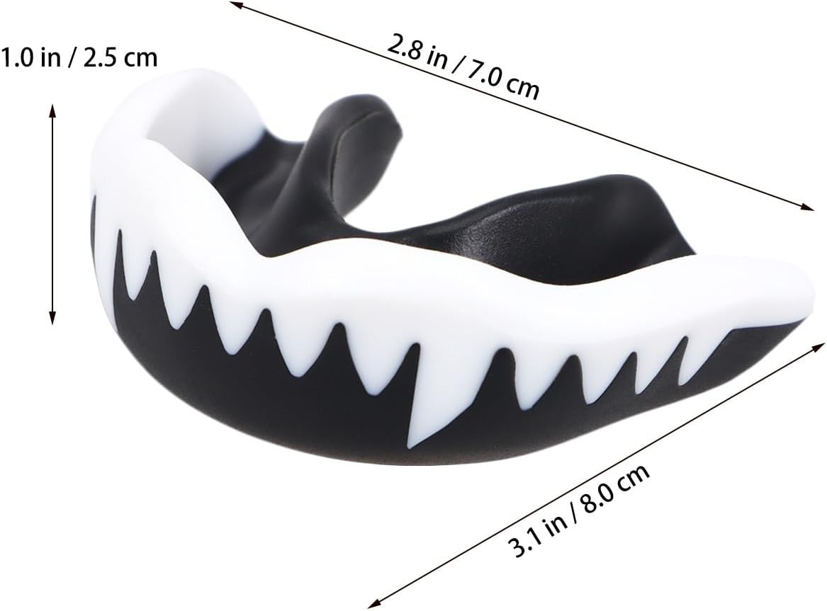 MAGICLULU Sports Mouth Guard for Braces Teeth Protector Black and White Football Hockey Rugby Mouthpiece Adult Sturdy Sports for Boxing