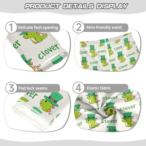 Dinosaurs Hats Pattern Girls Leggings Soft Comfortable Athletic Leggings Dancing Pants for 4-10 Years3