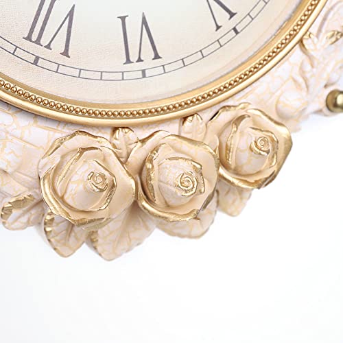 Reloj de pared doble cara redondo 7.5 pulgadas color crema miniatura 6