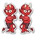 2 x Rouge diable en vinyle autocollant moto casque de vélo iPad Demon # pour ordinateur portable 5383 - 5cm Wide x 10cm Tall