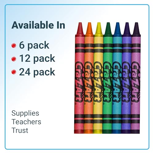 Image of Bulk Crayons 24 Count, 12 Packs, Classroom Supplies for Teachers & Students, Back to School Essentials, Supplies for School, Home & Art Projects