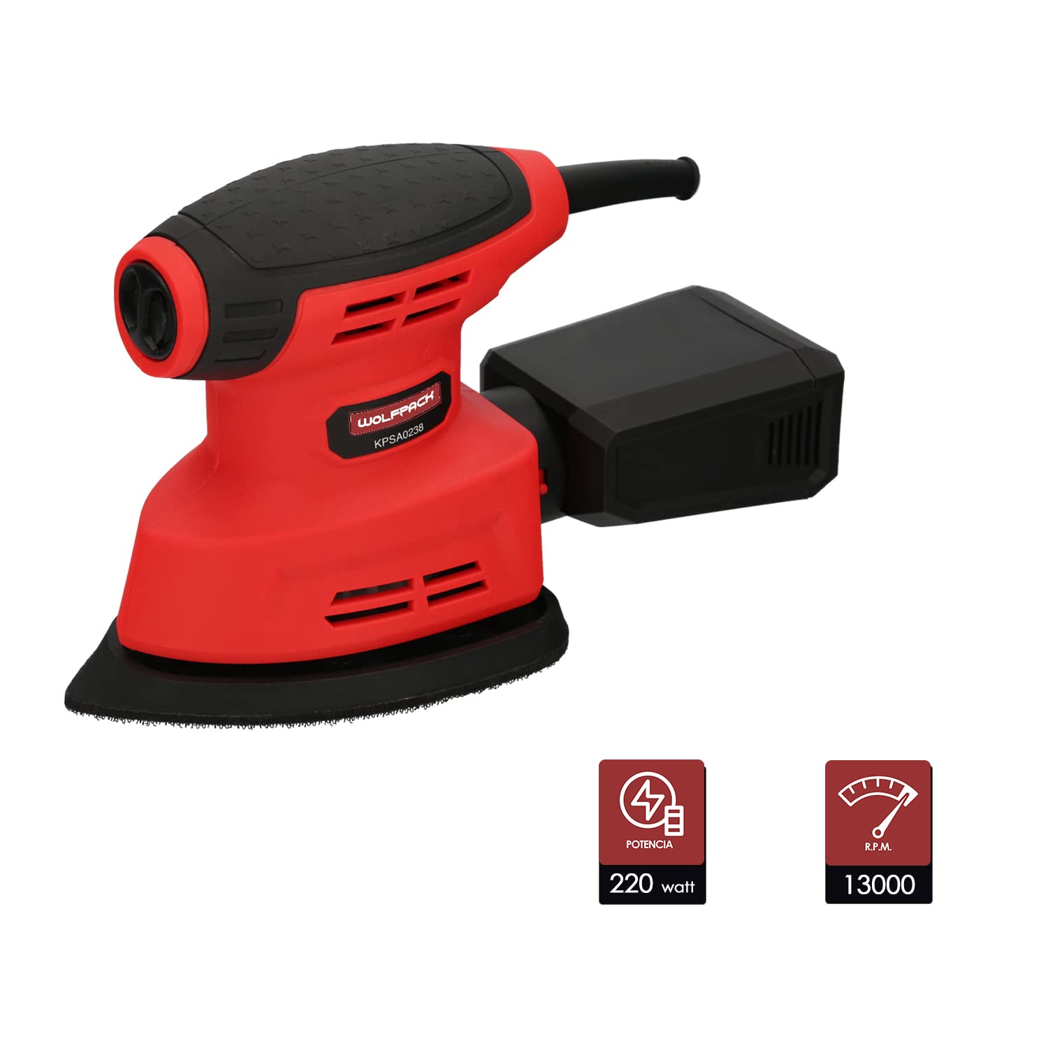 WOLFPACK LINEA PROFESIONAL Lijadora Wolfpack Delta 220 Watt. Lijadora Mouse Multifunción. Decapado, Lijado, Eliminar Oxido, etc.