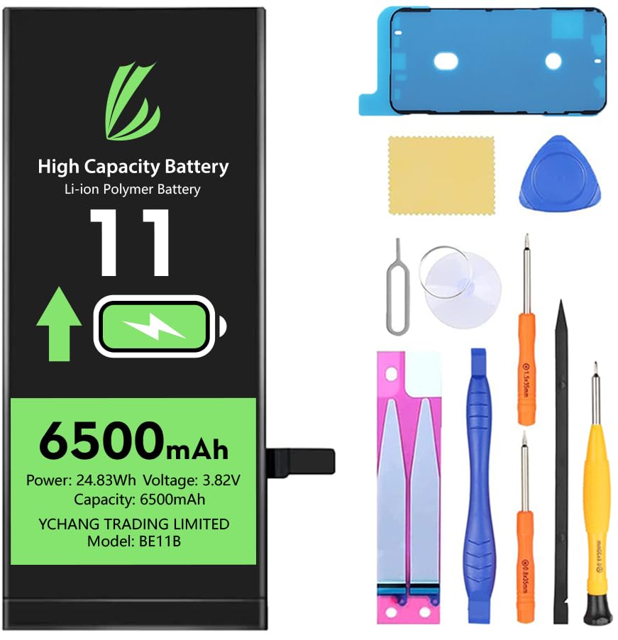 LL TRADER Akku für iPhone 11 6500 mAh hohe Kapazität mit Reparaturwerkzeugen