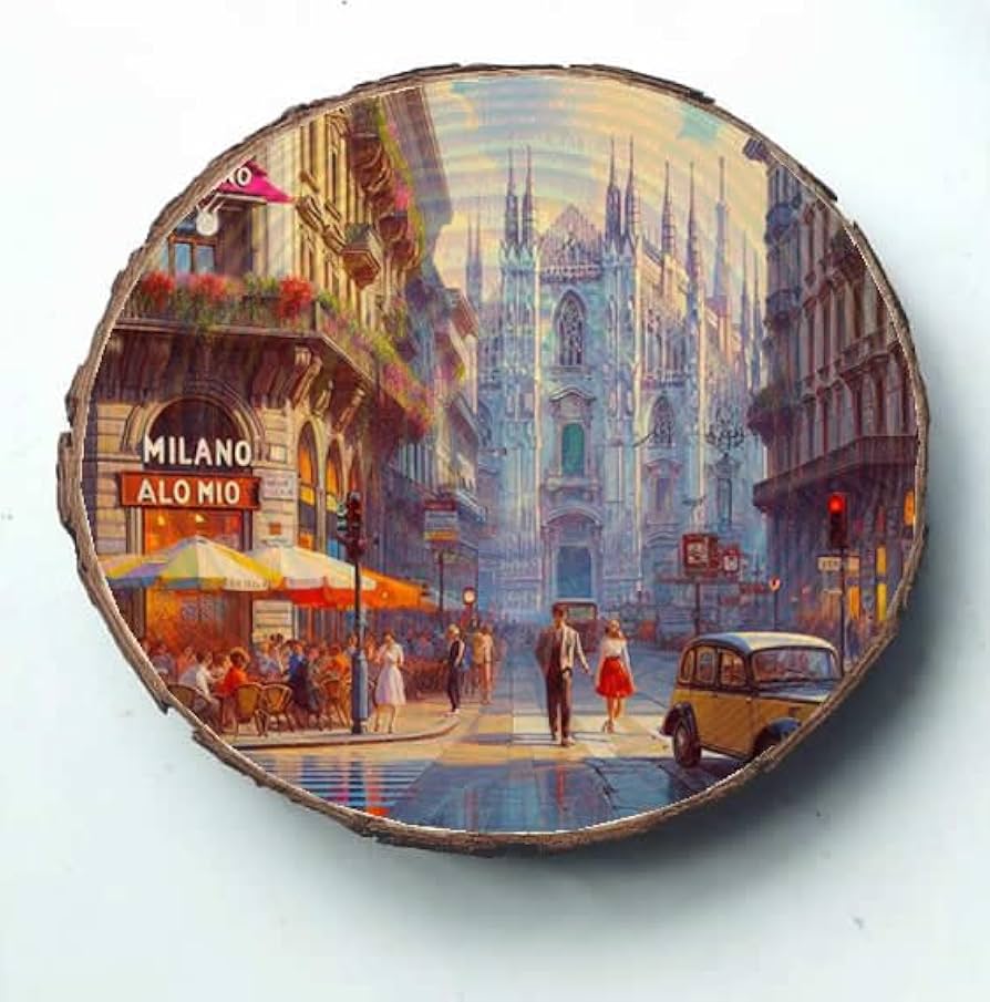 Amazon.co.jp: イタリアミラノのお土産ウォールアートまたは木製