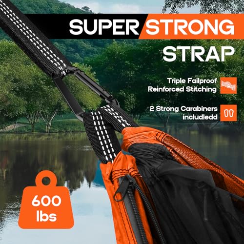 Image of Camping Hammock Mosquito Net,Double & Single Portable Hammocks Hammocks with 2 Tree Straps,Hammock Tent for Travel Camping,Camping Accessories for Indoor Outdoor Hiking Backpacking Backyard Beach
