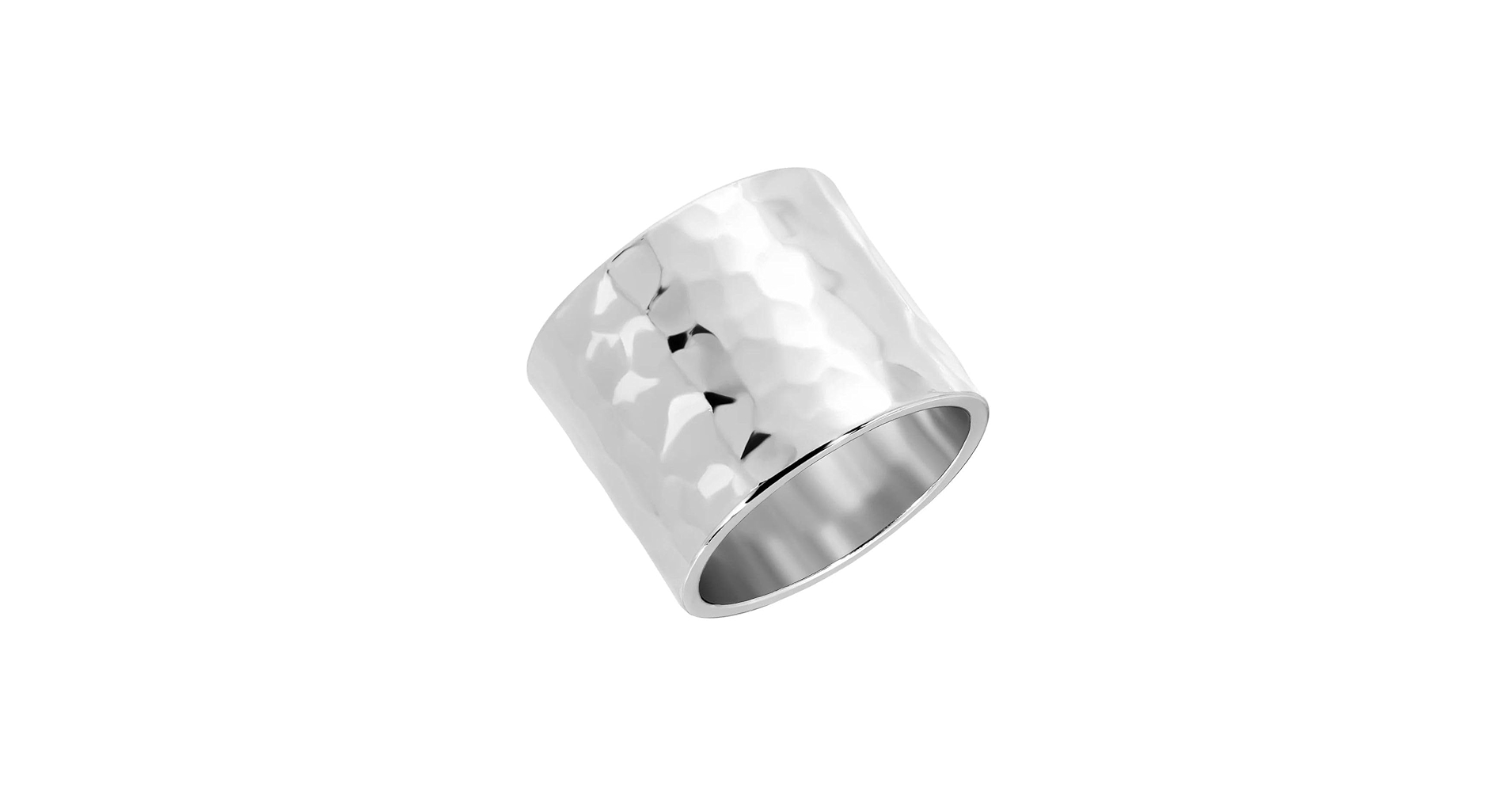 Amazon.com: eklexic 15.8mm Hammered Cigar Band Rings For
