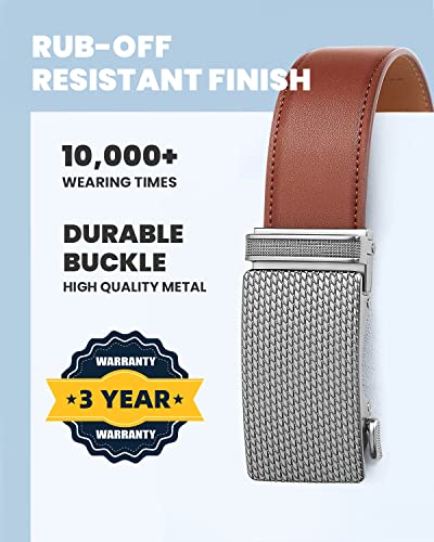 Image of Zitahli Belt Men,Leather Ratchet Belt for Men Dress Casual Every Day with Adjustable Buckle,Trim to Fit For Gift
