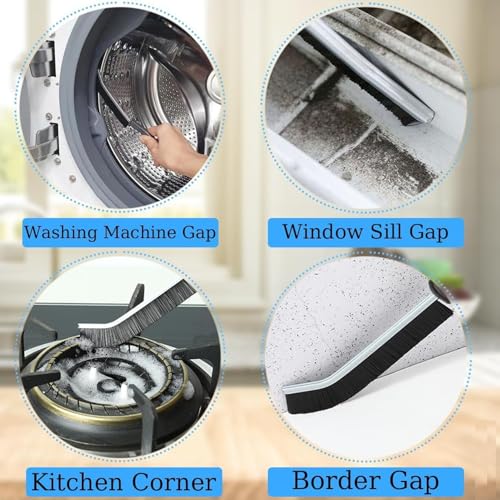 Image of Boniry Mini Gap Bathroom Cleaning Brush, Multipurpose Toilet Cleaner Brush, Hard Bristle Crevice & Tile & Window Cleaning Tools, Kitchen & Stove Cleaner Brush (3 Gap Brush, Black)