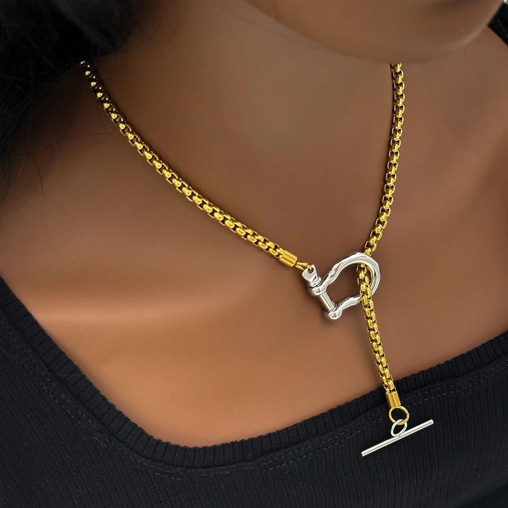 Silver Horseshoe Necklace - Lucky Horse Charm For Women and Men, Horseshoe Pendant for Teens and Adults