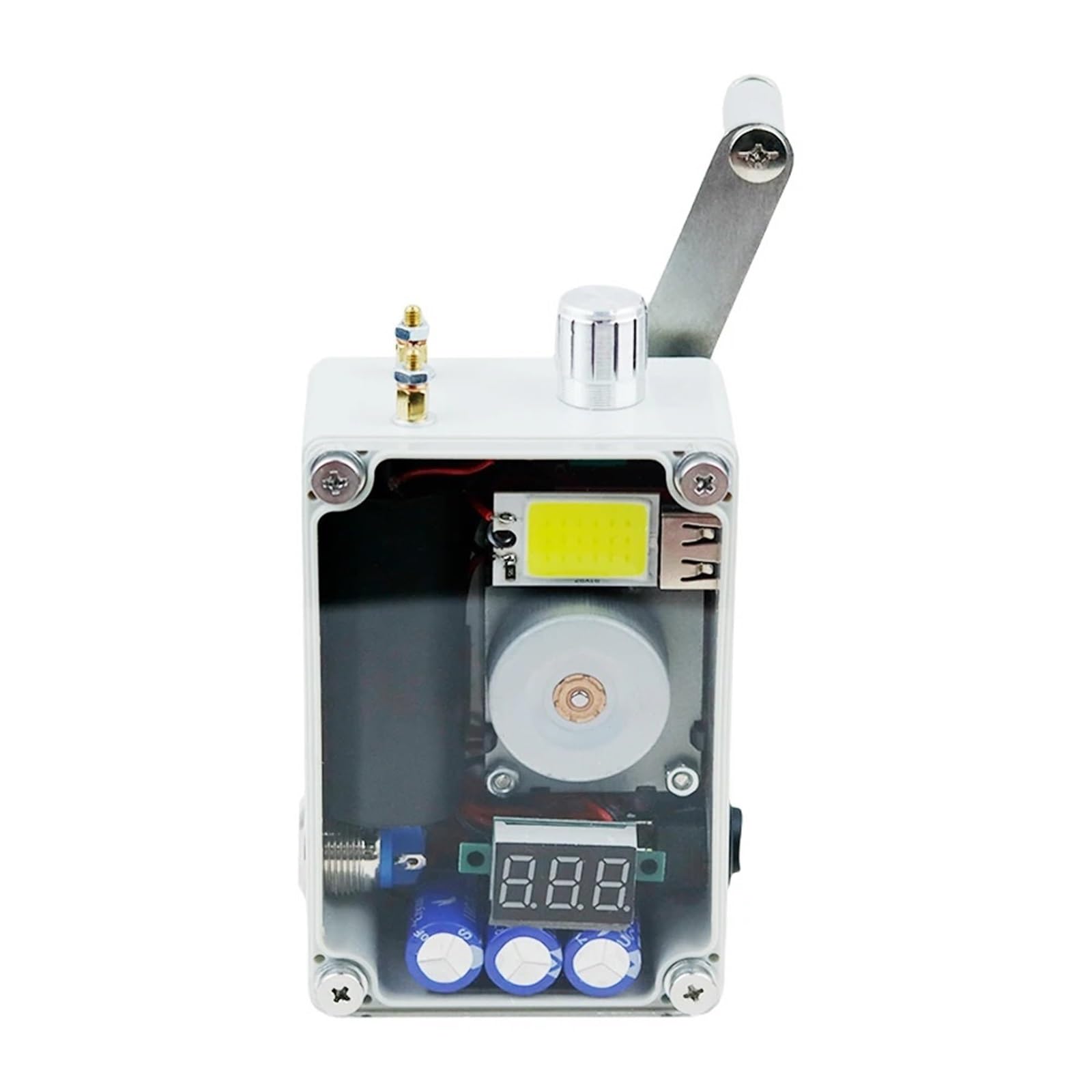 Generador de viento, Generador de manivela, USB portátil emergencia con luz y encendedor, equipo supervivencia compacto para acampar al aire libre,para el hogar barco marino