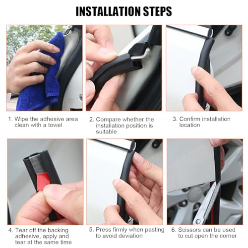 Image of Osilly Car Door Rubber Seal Strip, 32.8Ft Self Adhesive Weather Stripping Automotive Edge Trim, Weatherstrip Soundproof Vehicle Tailgate Window Sealing Cover, Universal for SUV RV Truck (Red)