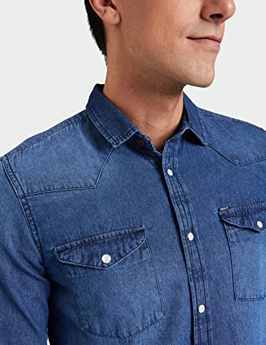 Image of Amazon Brand - INKAST Men's Slim Shirt (AZ-INK-RFS-DN-04 Indigo 1 4XL)