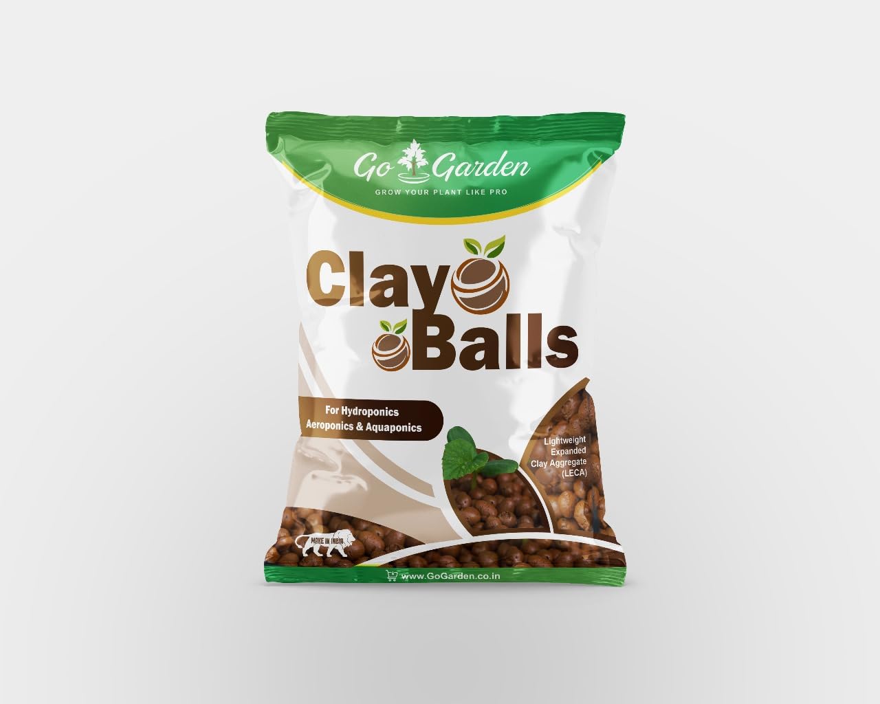 Go Garden ECA Balls for Plants 1.8 kgs/6 Liter - Clay Balls for Plants, Hydroponics, and Soilless Gardening - Improves Plant Growth, Aeration, and Drainage (Size: 8-15 mm)