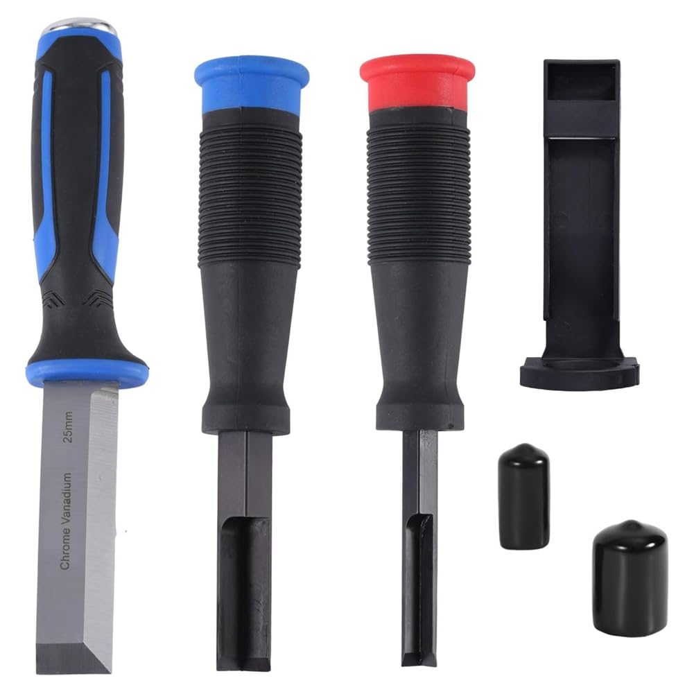 Juego de Cinceles para Madera de Embutir Cuadrados con Tres Tapas Protectoras