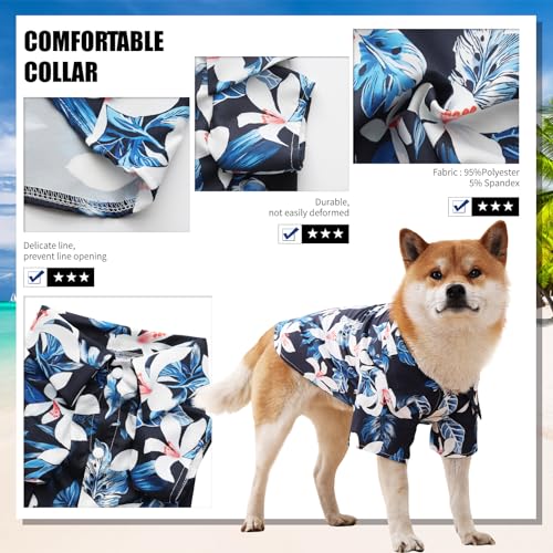 Spajoy Dog Shirt Hawaiian, Pet Summer T-Shirts Dog Style Floral Breathable Cool Clothes Hawaiian Shirts Gifts For Owner And Pet Shirts Are Sold Separately thumb #2