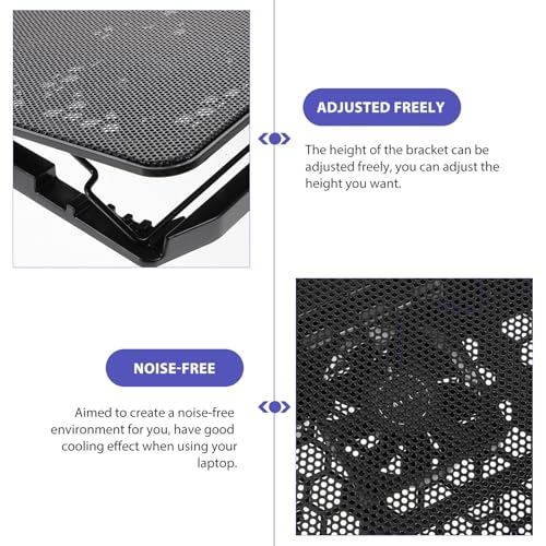 Base refrigerante ajustable para laptop 15.6 pulg negra miniatura 3